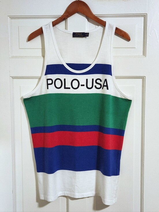 Polo Ralph Lauren Other - 💪RARE Polo Ralph Lauren💪 - Blue/Green/Red/White Striped "Polo USA" CP-93 Tank